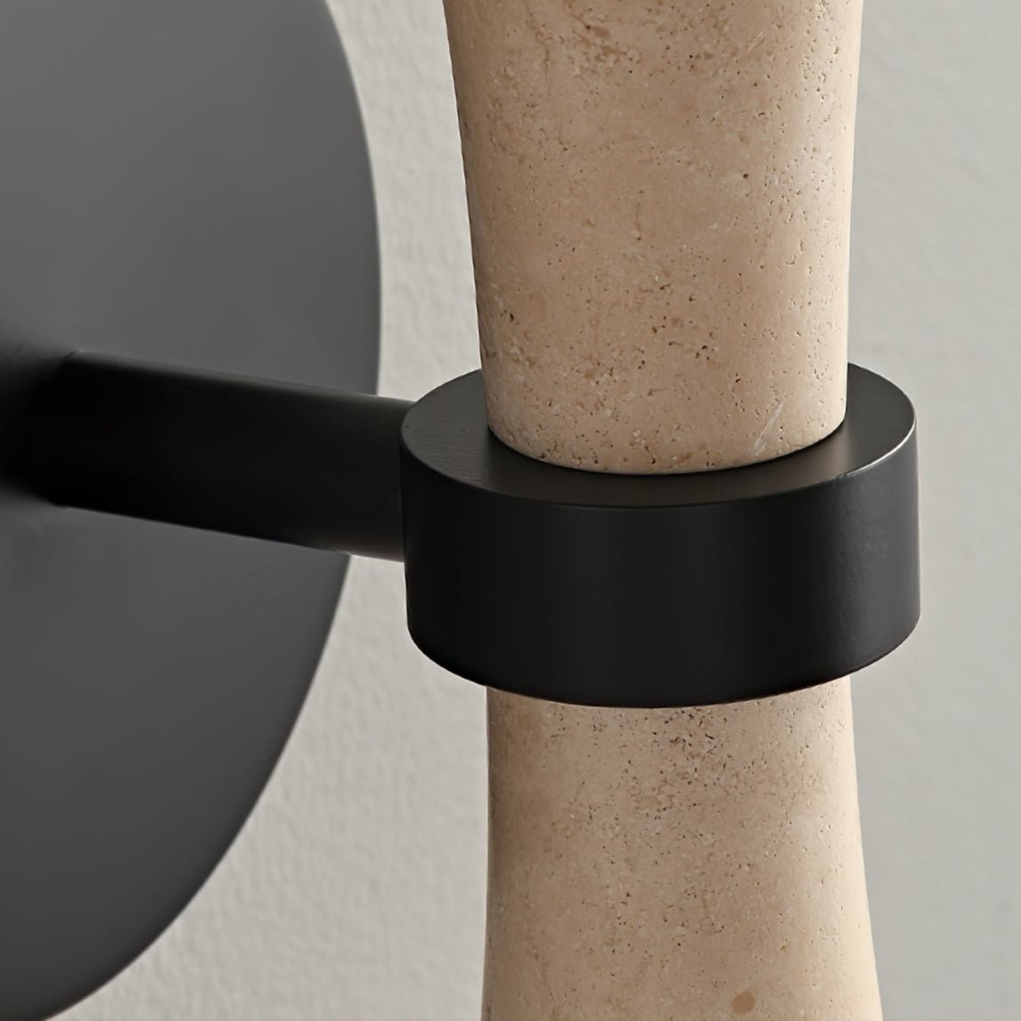Obel Wall Sconce in Yellow Travertine with Opal Glass Globes