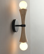 Obel Wall Sconce in Yellow Travertine with Opal Glass Globes