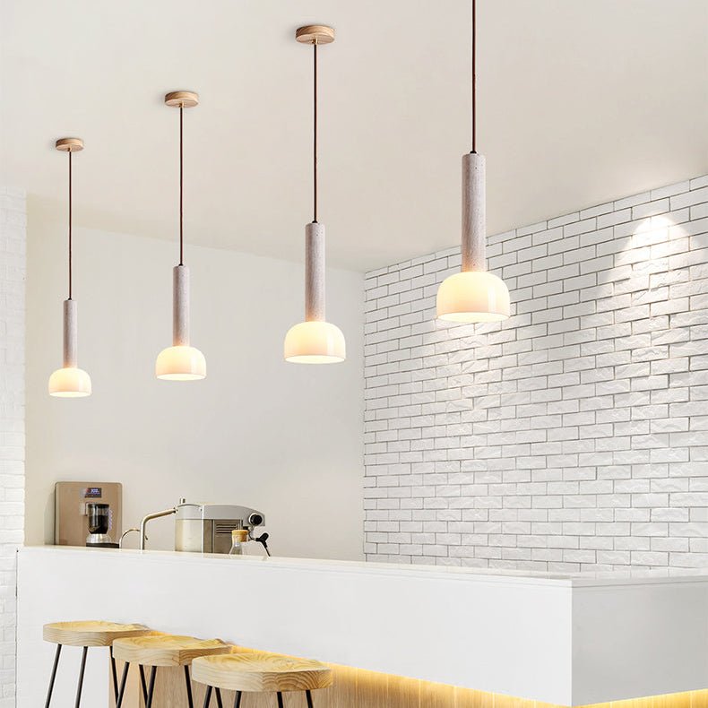 Obelisk Radiance Pendant Light in Natural Travertine