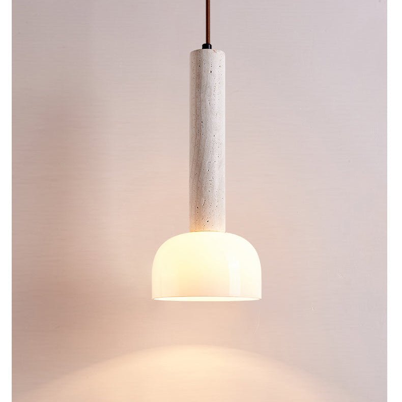 Obelisk Radiance Pendant Light in Natural Travertine