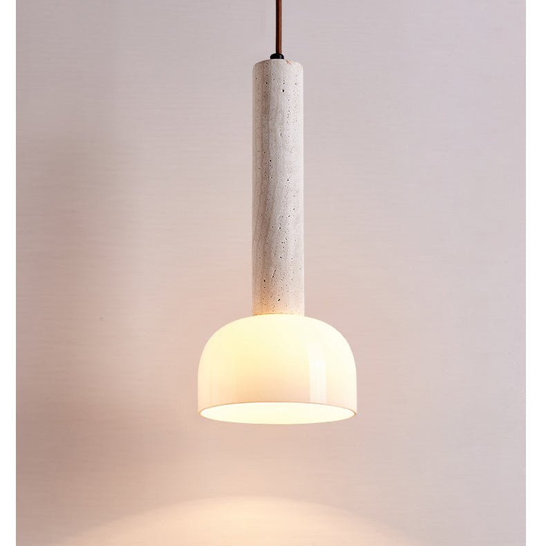 Obelisk Radiance Pendant Light in Natural Travertine