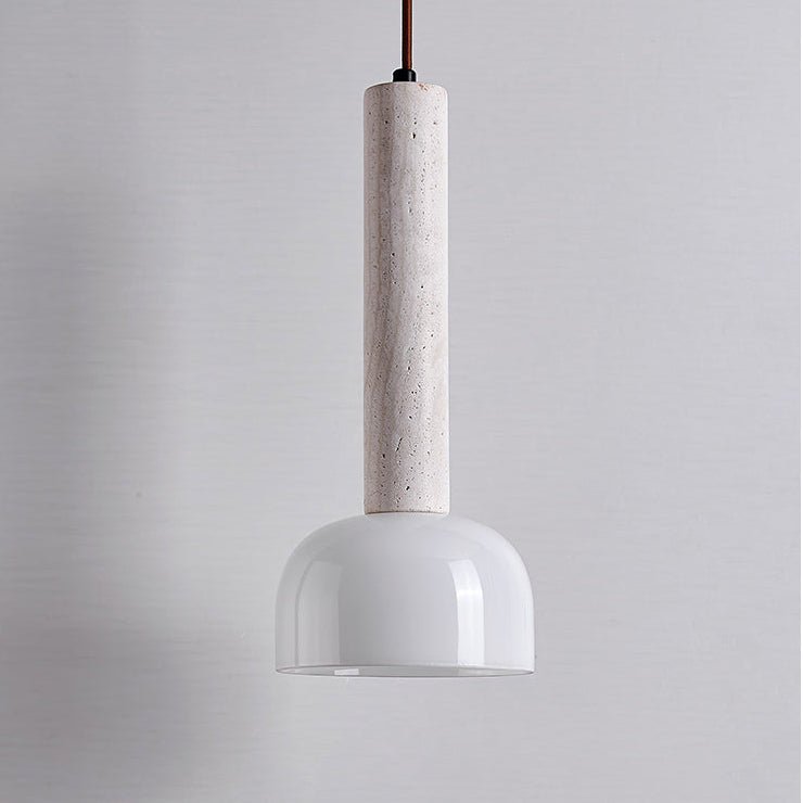 Obelisk Radiance Pendant Light in Natural Travertine