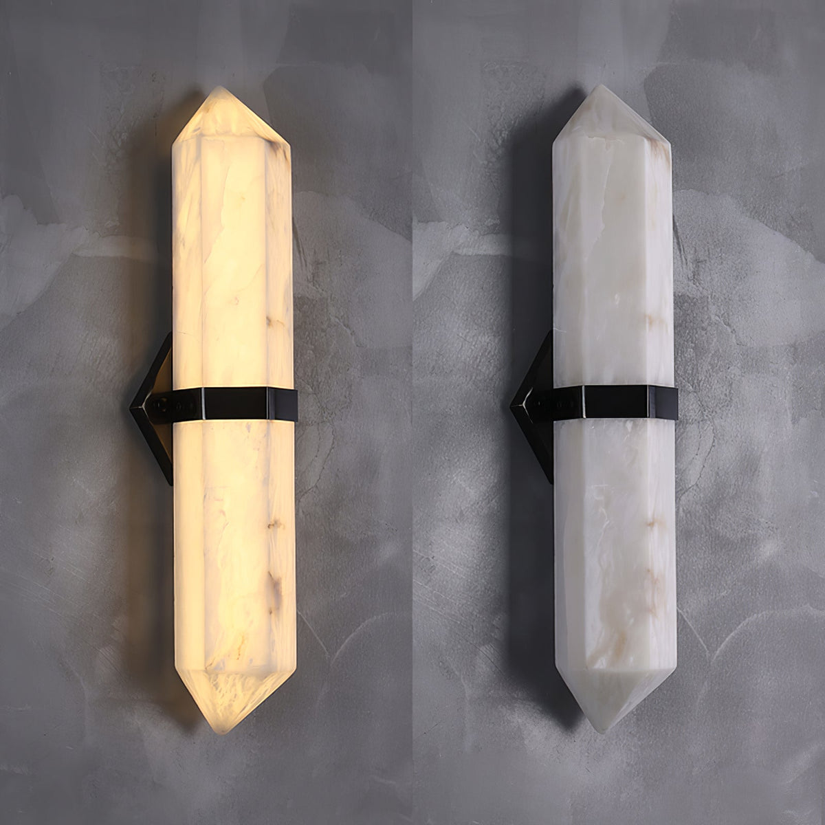 Alabaster Obelisk Wall Sconce – Modern LED Wall Light in Gold