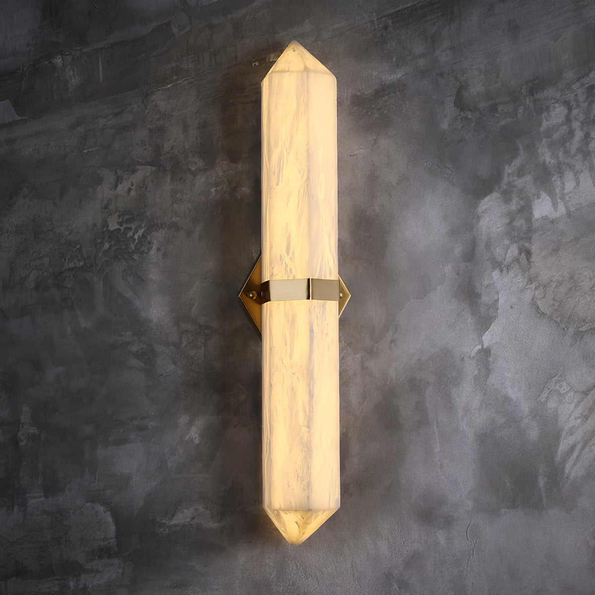 Alabaster Obelisk Wall Sconce – Modern LED Wall Light in Gold