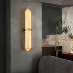 Alabaster Obelisk Wall Sconce – Modern LED Wall Light in Gold