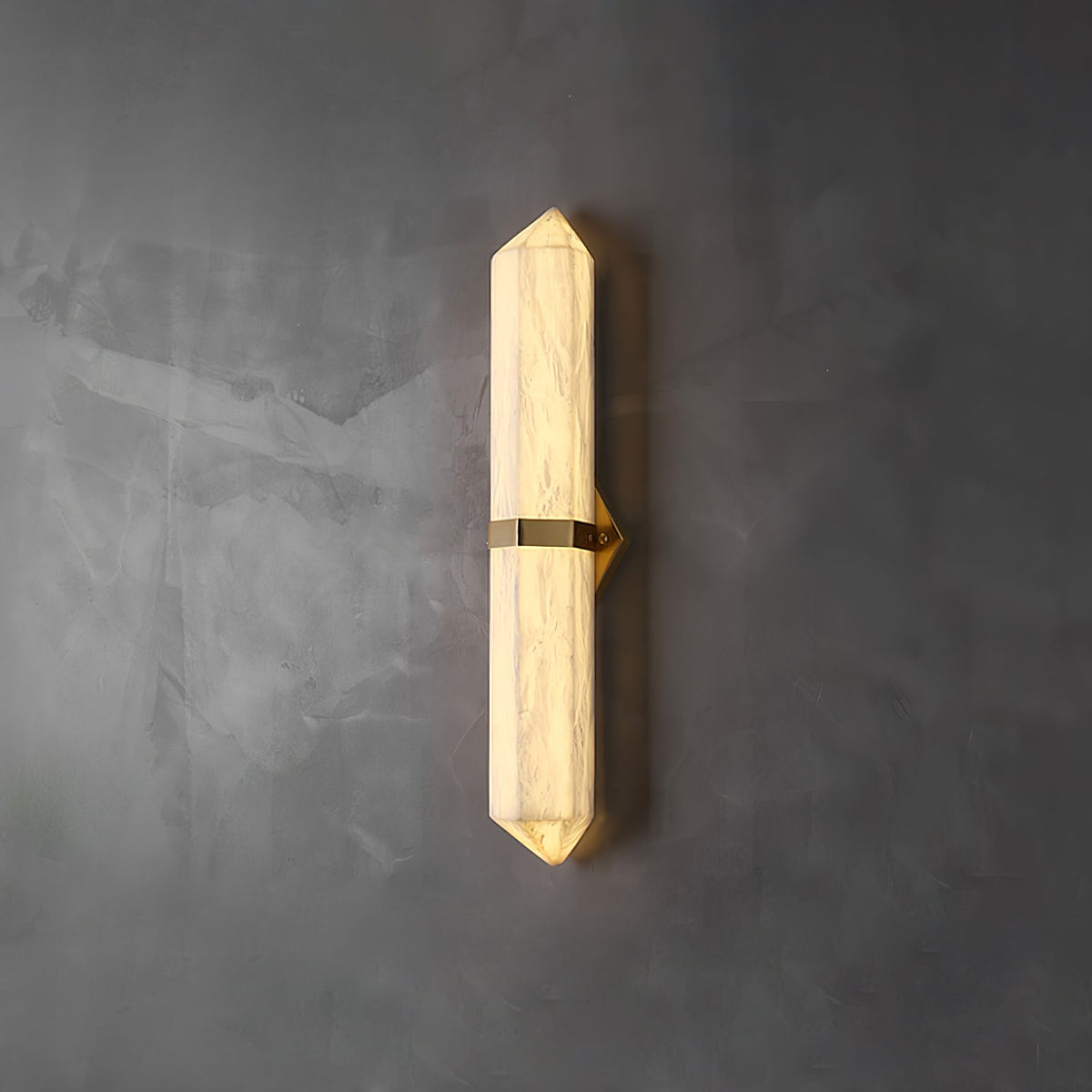 Alabaster Obelisk Wall Sconce – Modern LED Wall Light in Gold
