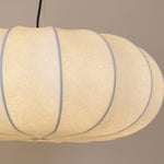 Oblate Silk Pendant Light – Modern Linen Shade Ceiling Lamp