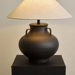 Obscura Ceramic Table Lamp with Fabric Shade for Modern Interiors