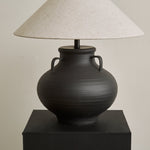 Obscura Ceramic Table Lamp with Fabric Shade for Modern Interiors