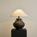 Obscura Ceramic Table Lamp with Fabric Shade for Modern Interiors