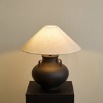 Obscura Ceramic Table Lamp with Fabric Shade for Modern Interiors
