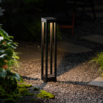Obsidian Post Outdoor Bollard Light – Minimalist Black Aluminum LED