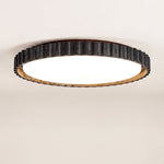 Obsidian Aura Ceiling Light in Black Travertine and Walnut