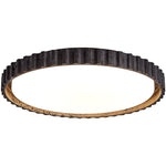 Obsidian Aura Ceiling Light in Black Travertine and Walnut
