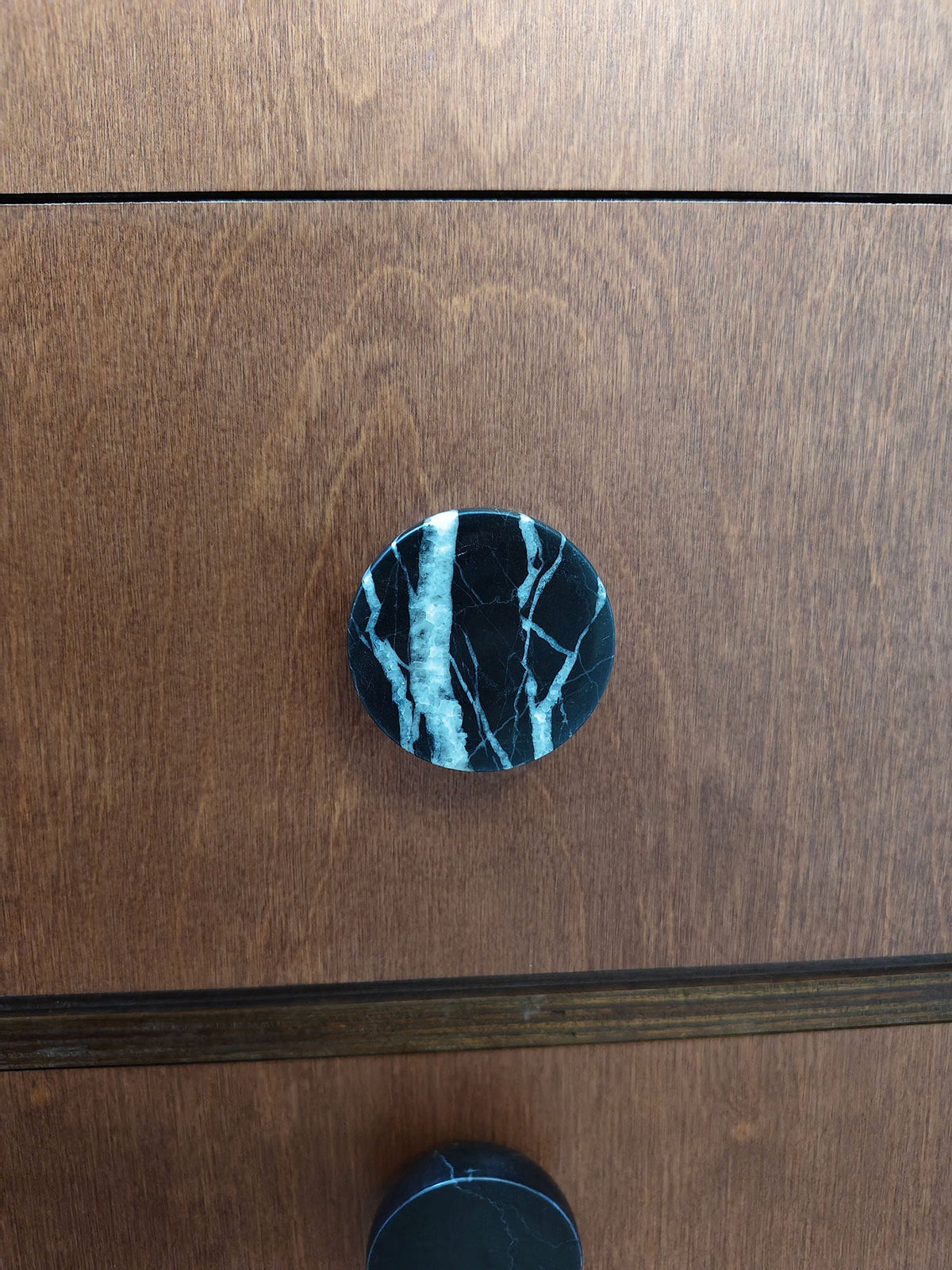 Obsidian Core Marble Cabinet Pull Handle with Brass Core