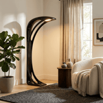 Obsidian Curve LED Floor Lamp – Modern Sculptural Lighting for Living Room & Bedroom