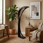 Obsidian Curve LED Floor Lamp – Modern Sculptural Lighting for Living Room & Bedroom