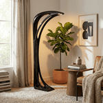 Obsidian Curve LED Floor Lamp – Modern Sculptural Lighting for Living Room & Bedroom