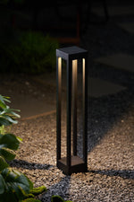 Obsidian Post Outdoor Bollard Light – Minimalist Black Aluminum LED