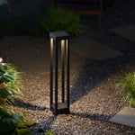 Obsidian Post Outdoor Bollard Light – Minimalist Black Aluminum LED