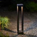 Obsidian Post Outdoor Bollard Light – Minimalist Black Aluminum LED