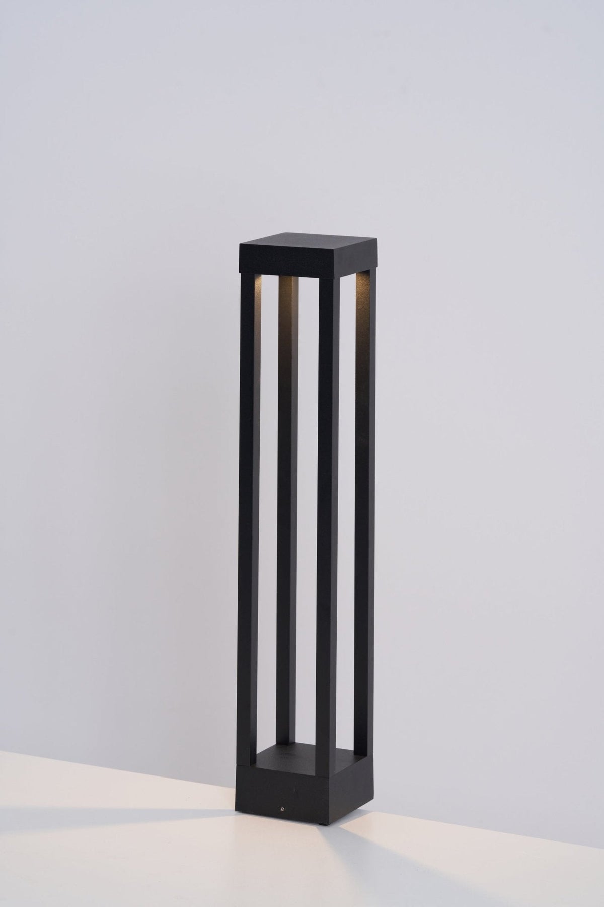 Obsidian Post Outdoor Bollard Light – Minimalist Black Aluminum LED
