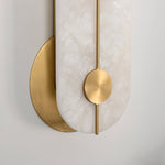 Obvara Alabaster Wall Sconce with Brass Accents