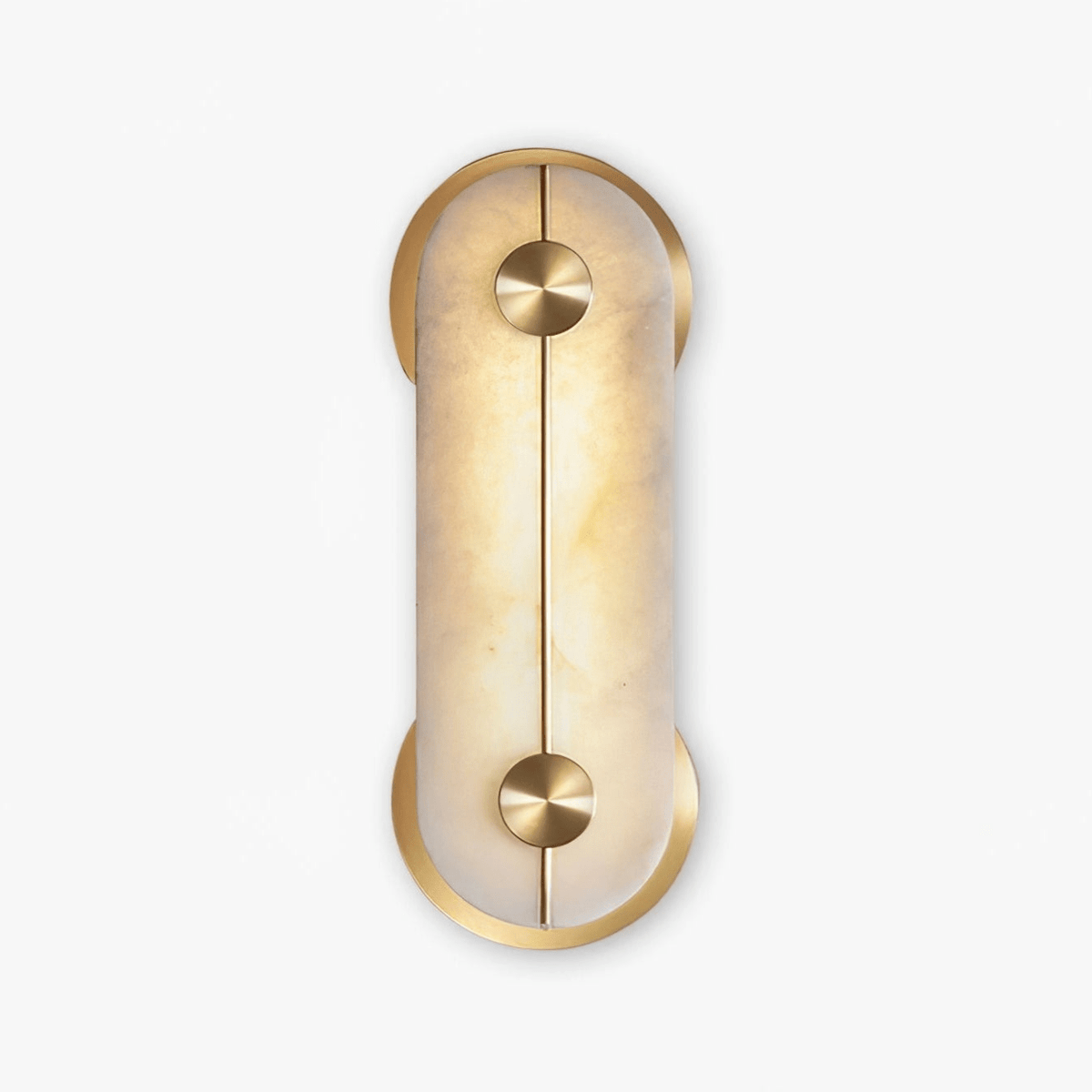 Obvara Alabaster Wall Sconce with Brass Accents