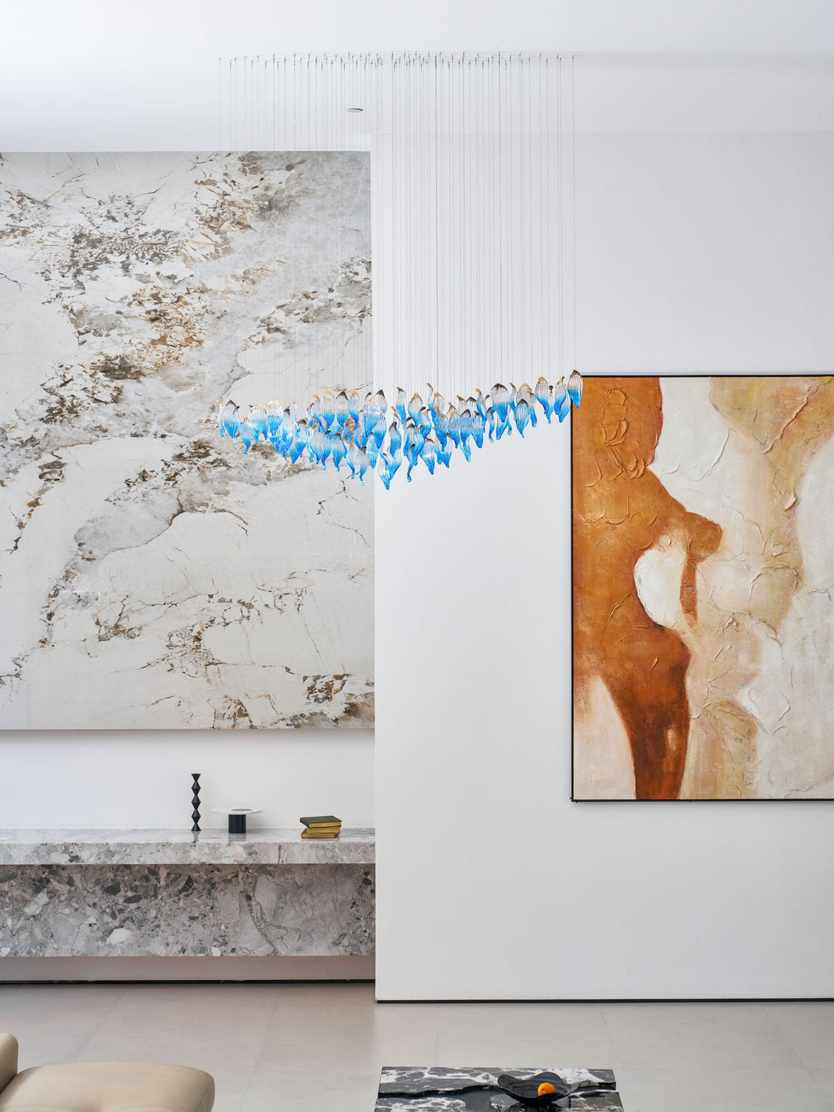 Ocean Drift Hand-Blown Glass Chandelier for Modern Interiors