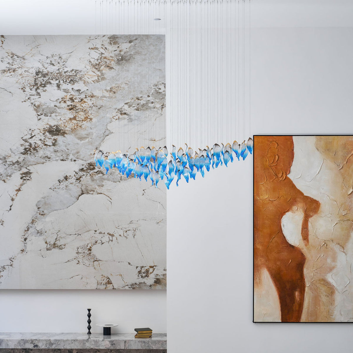 Ocean Drift Hand-Blown Glass Chandelier for Modern Interiors