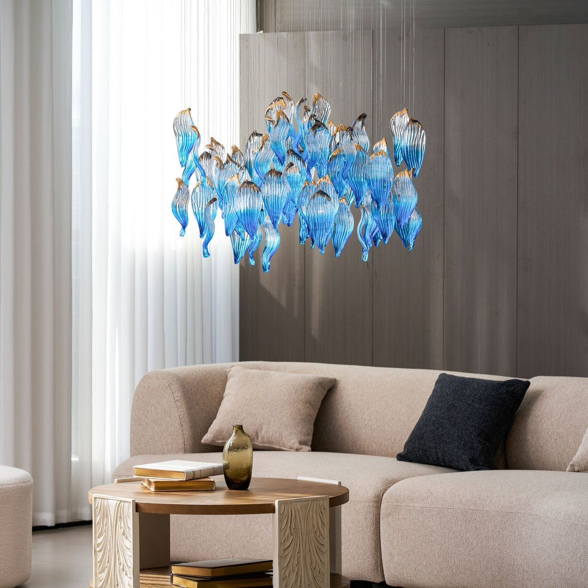 Ocean Drift Hand-Blown Glass Chandelier for Modern Interiors