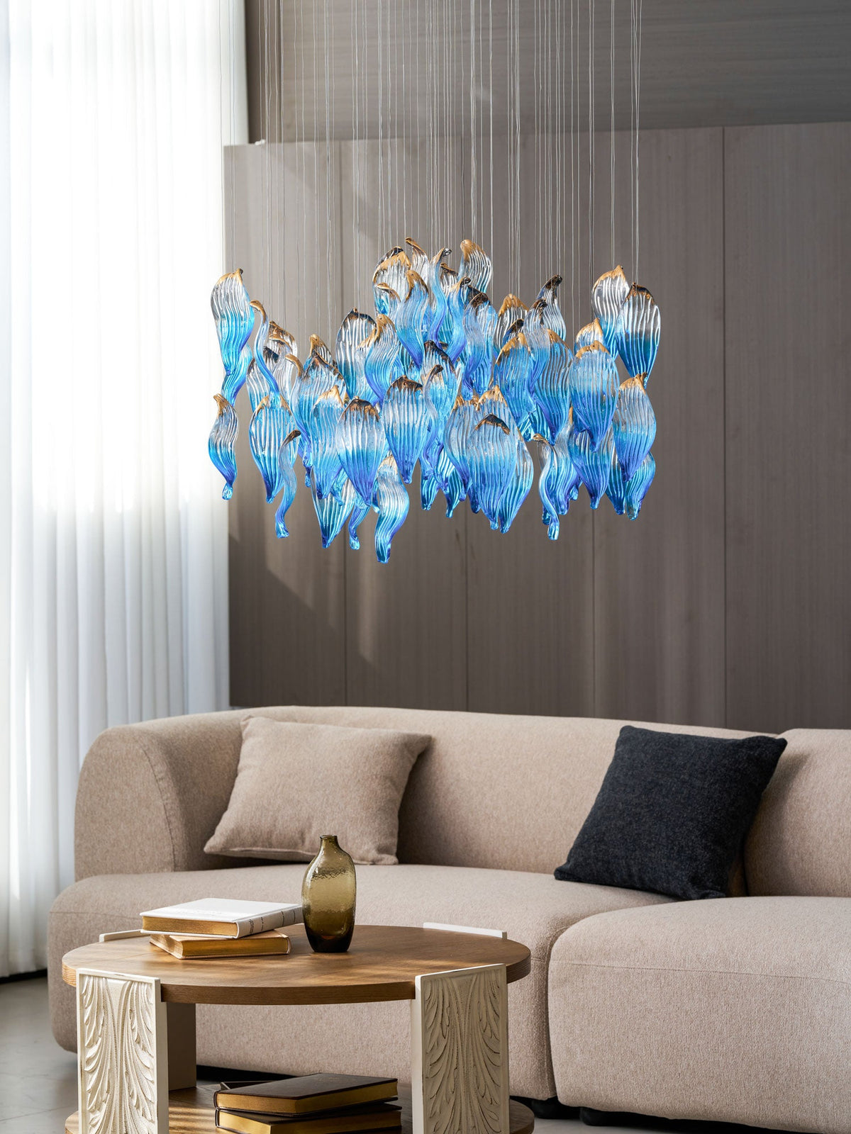 Ocean Drift Hand-Blown Glass Chandelier for Modern Interiors