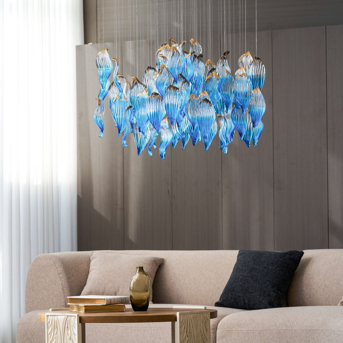 Ocean Drift Hand-Blown Glass Chandelier for Modern Interiors