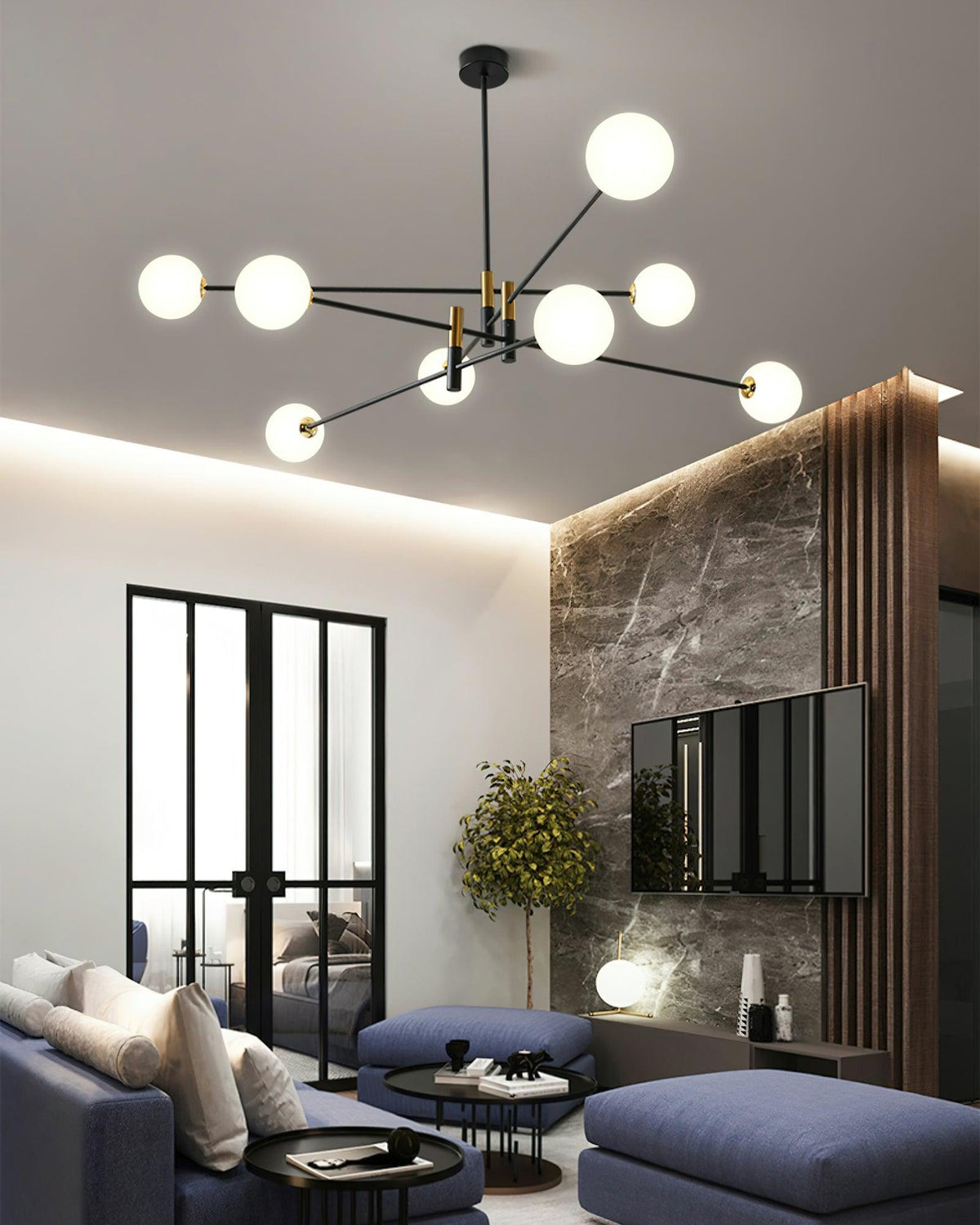 octagonal-ball-chandelier