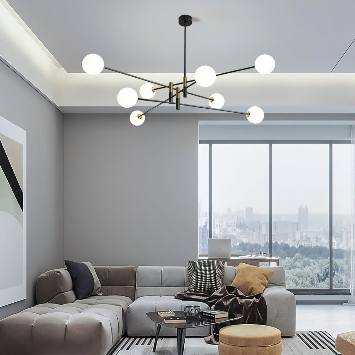 octagonal-ball-chandelier