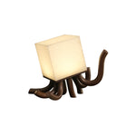 Octavia Sculptural Alabaster Table Lamp with Wooden Base