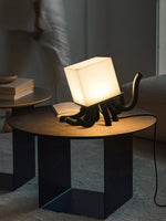 Octavia Sculptural Alabaster Table Lamp with Wooden Base