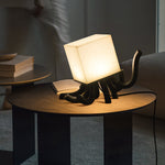 Octavia Sculptural Alabaster Table Lamp with Wooden Base