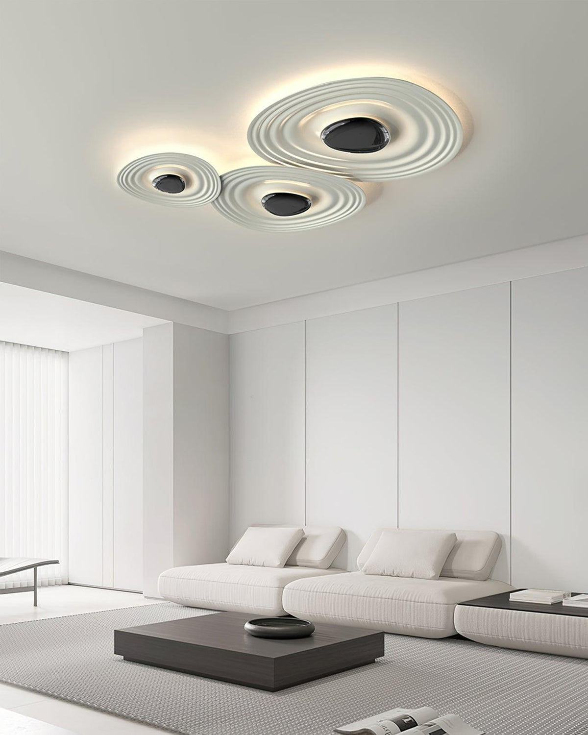 Odeon Modern LED Ceiling Light in Black and White for Living Spaces