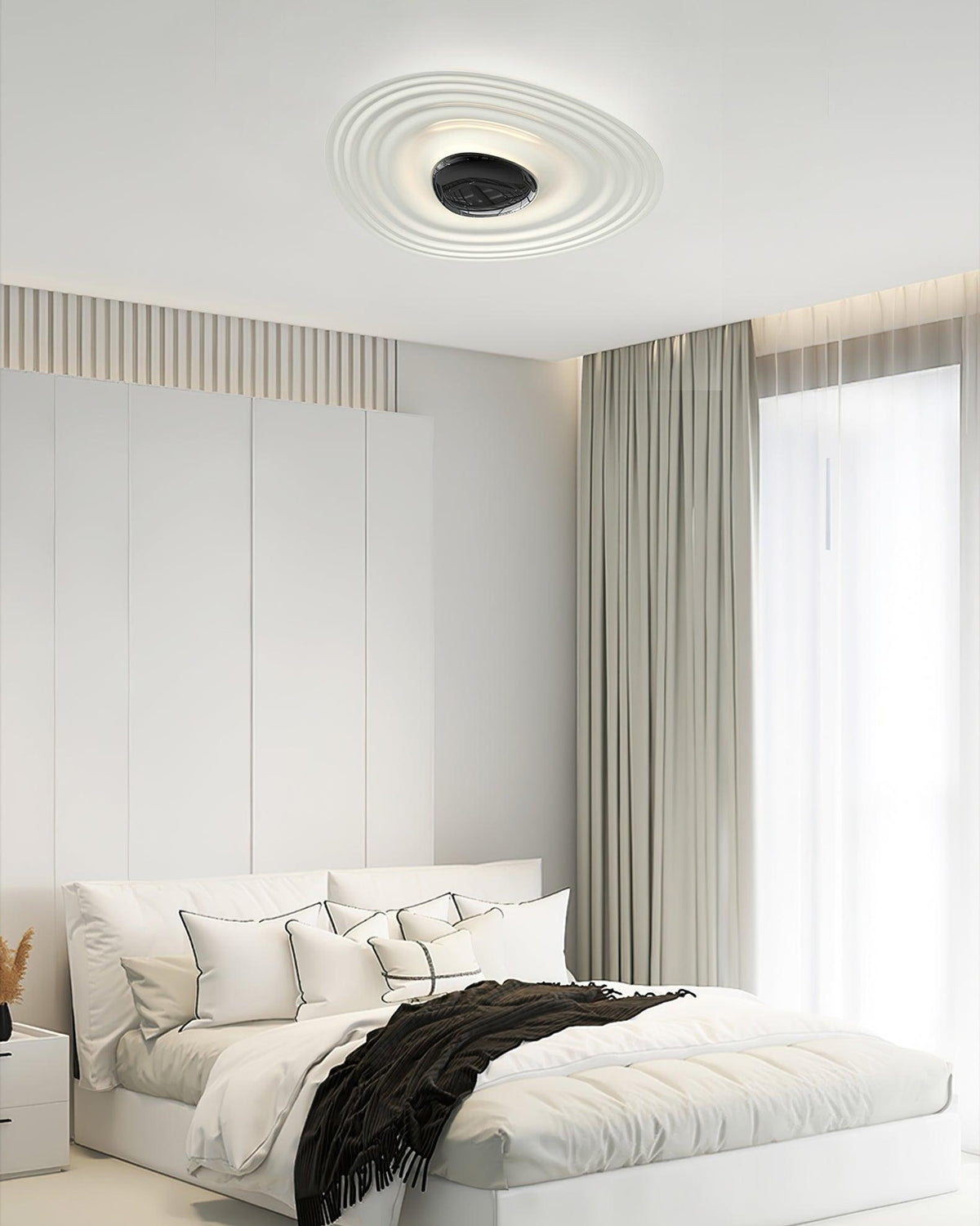 Odeon Modern LED Ceiling Light in Black and White for Living Spaces