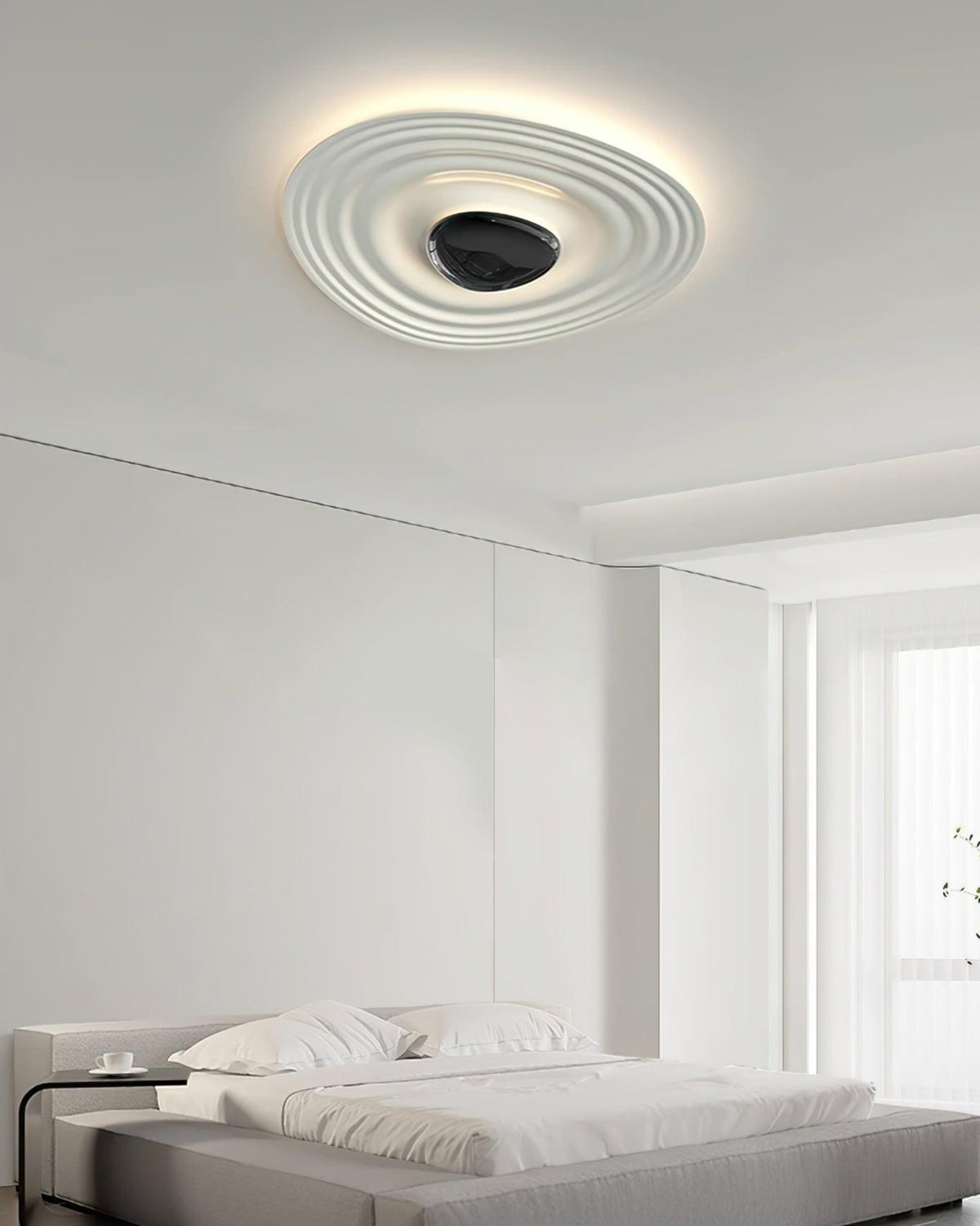 Odeon Modern LED Ceiling Light in Black and White for Living Spaces