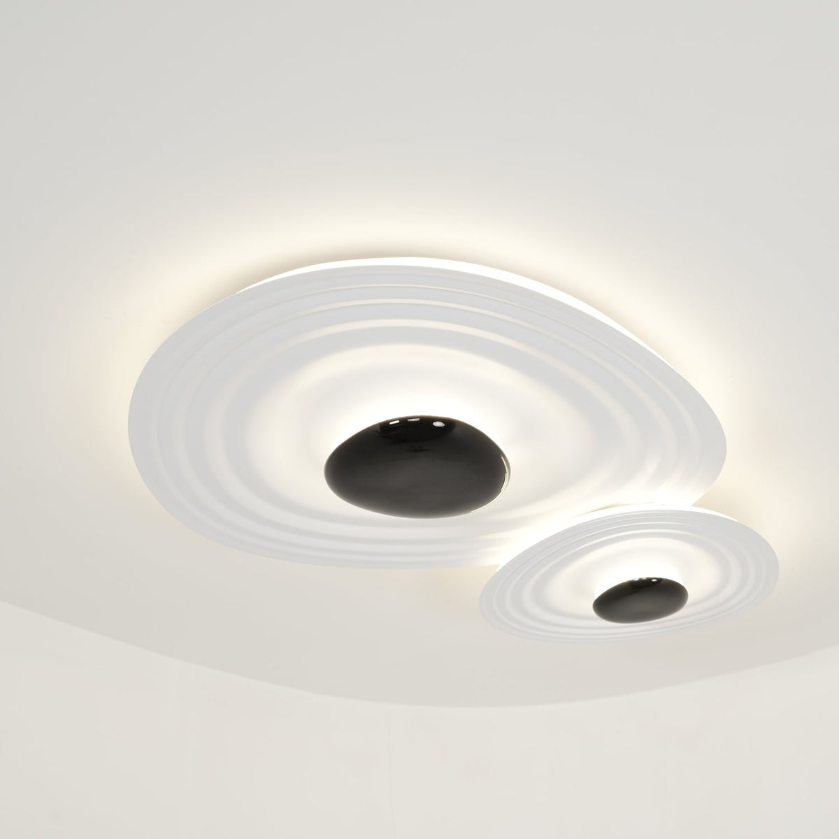 Odeon Modern LED Ceiling Light in Black and White for Living Spaces