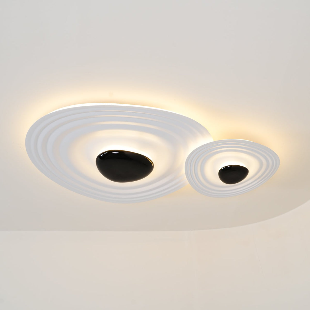 Odeon Modern LED Ceiling Light in Black and White for Living Spaces