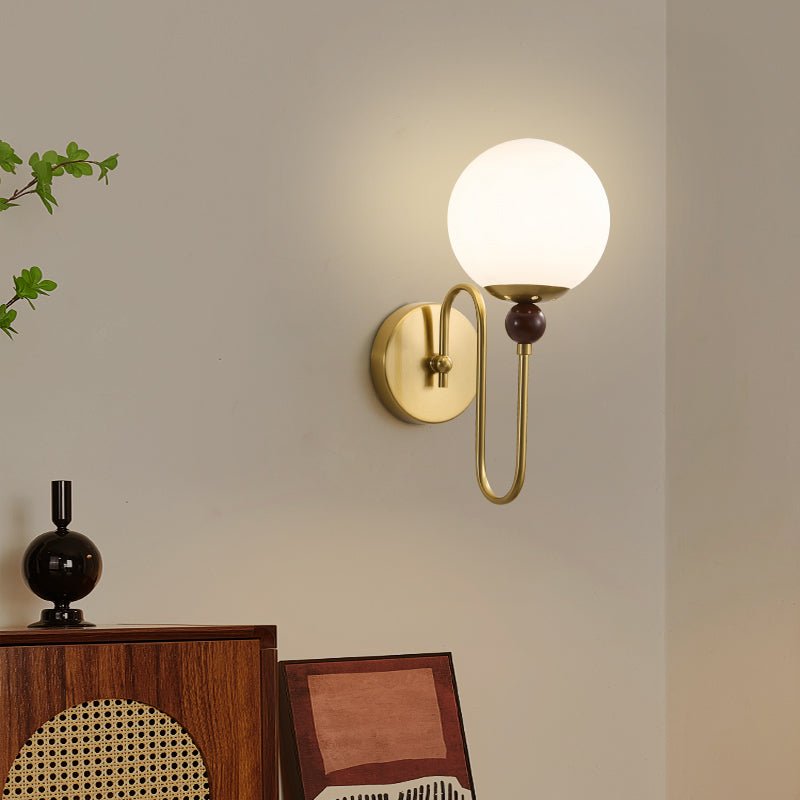 Odette Loop Wall Sconce – Modern Brass & Glass Wall Light for Bedroom, Living Room