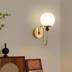 Odette Loop Wall Sconce – Modern Brass & Glass Wall Light for Bedroom, Living Room