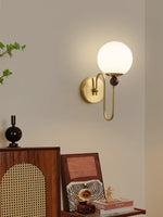 Odette Loop Wall Sconce – Modern Brass & Glass Wall Light for Bedroom, Living Room