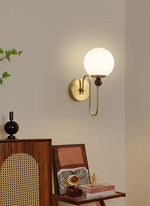 Odette Loop Wall Sconce – Modern Brass & Glass Wall Light for Bedroom, Living Room
