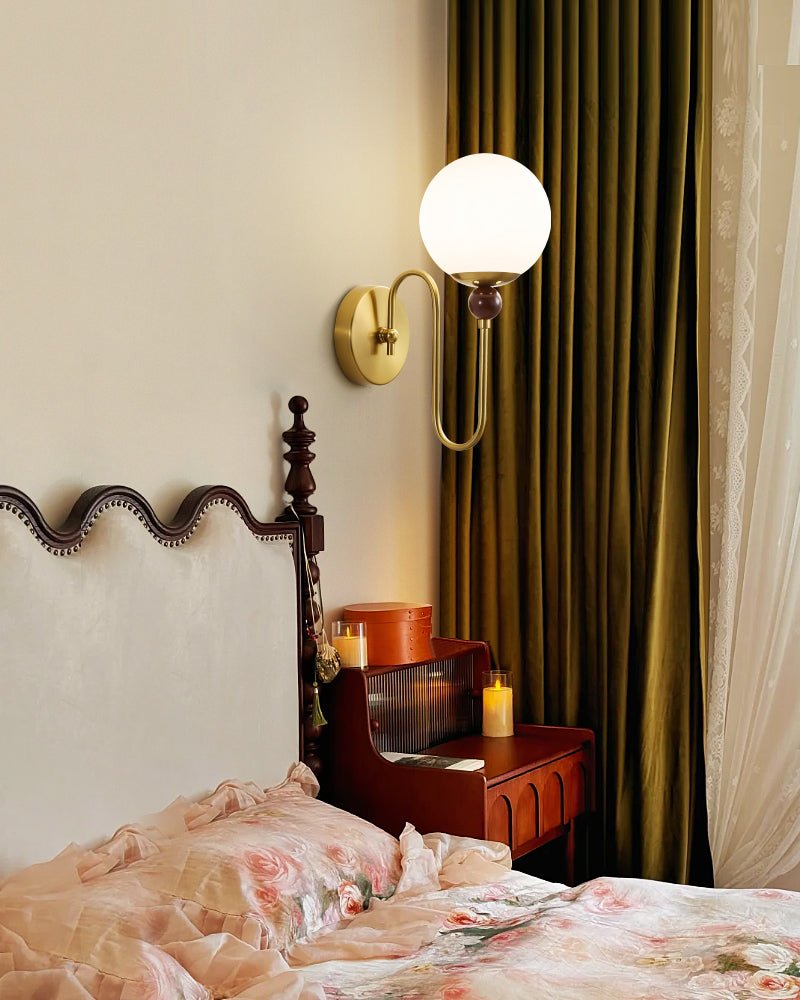 Odette Loop Wall Sconce – Modern Brass & Glass Wall Light for Bedroom, Living Room