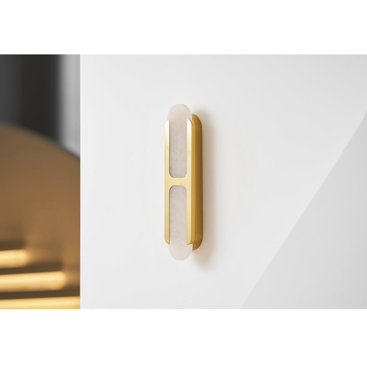 Odin Alabaster Wall Sconce in Brushed Brass | Modern Wall Lighting