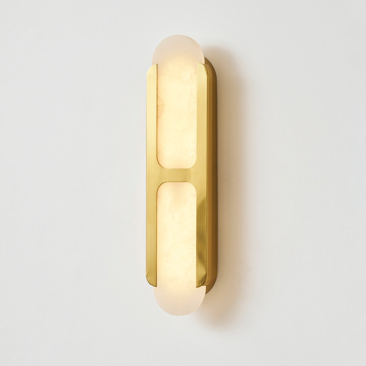 Odin Alabaster Wall Sconce in Brushed Brass | Modern Wall Lighting